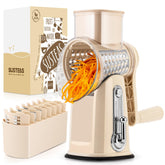 SUSTEAS rotary cheese grater with handle for effortless shredding