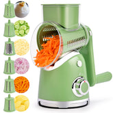 SUSTEAS rotary cheese grater with handle showing easy grip for fast shredding
