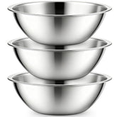 Suwimut 3-pack stainless steel bowls with a 13-inch opening for large-batch prep.