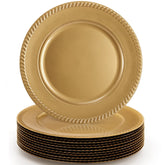 Suwimut gold charger plates with beaded edge add glamorous table decor for weddings