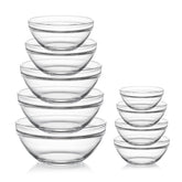 Sweejar glass mixing bowls set with wide rims for drip-free pouring and easy handling