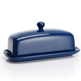 Sweese butter dish with lid navy keeps butter fresh on the counter.