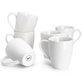 Sweese porcelain coffee mug set of six, 16 oz, ideal for coffee or tea.