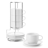 Sweese stackable cappuccino cups 4-set saves space for a tidy kitchen.