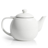 Sweese teapot 27oz with glossy white porcelain for elegant tea service.