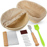 Swice round banneton 9-inch in natural rattan for even proofing and smooth dough release.