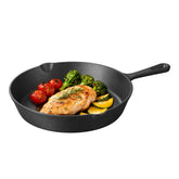 Swiflon cast iron skillet full view highlighting sturdy construction for even heating