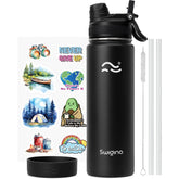 Swigina 2-in-1 lid bottle front view for everyday hydration on the go.