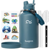 Swigina 2-in-1 lid bottle with switchable lids for on-the-go convenience.