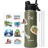 Swigina 2-in-1 lid insulated bottle side view for gym and commute.