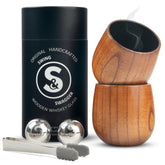 Swing and Swagger charred wooden whiskey glass interior highlights grain and aroma.