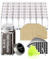SWOMMOLY 48 glass spice jars set keeps spices organized and easily accessible.