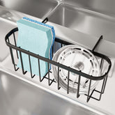 SWTYMIKI sponge holder over sink hanging design keeps clutter off the counter