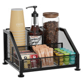 SWTYMIKI Coffee Bar Organizer on a countertop showing space-saving design for pods and cups.