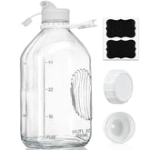 Syntic 2 Qt glass milk bottle with screw lid offering secure seal for fresh dairy
