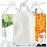 Syntic 3-pack glass water bottles with handles for easy daily hydration