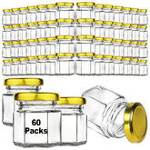 Syntic 60-pack small glass jars with airtight lids for neat storage.