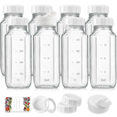 Syntic 8-pack 16 oz glass bottles with leak-proof lids for hydration
