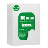 Syntus vacuum sealer bags 8x12 front view for quick meal prep and storage.