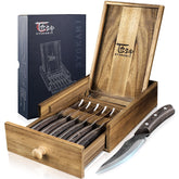 SYOKAMI steak knives set with drawer organizer for easy storage and quick access.