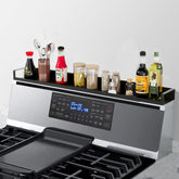 SZJHXIN magnetic stovetop shelf extended length on stove for easy spice access.