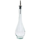 TableCraft H931 Siena 16oz green-tinted glass oil bottle with pourer for controlled dispensing.