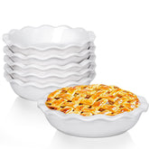 Taeochiy ceramic mini pie pan 6.5-inch white for single servings, even bake