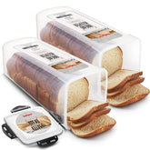 Tafura bread container 2-pack front view shows airtight storage for fresh loaves