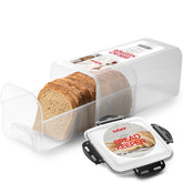 Tafura bread container with tray and airtight lid preserves loaf freshness