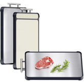 TalingMA 2-pack stainless steel cutting boards for safe meat and seafood prep.