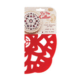 Talisman Designs Pie Top Cutter 10-inch red creates decorative crusts for pies.