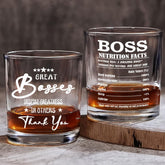 Tamunbee 11oz old fashioned whiskey glass with a dual-sided design, ideal for boss gifts.