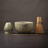 TANG PIN matcha bowl close-up highlights vibrant ceremonial green color for presentation.