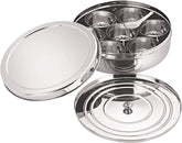 Tanish Trading Masala Dabba with seven containers keeps spices organized.