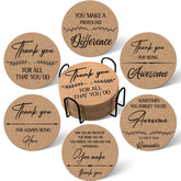 Tanlade thank you coasters with 6 designs for office gifts and desk protection.