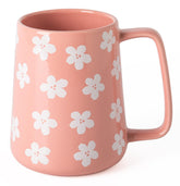 TaoTaojarvie floral mug 24oz with pink pattern and easy-grip handle.