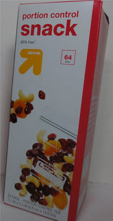 TARGET portion-control snack bags packaging demonstrates BPA-free design for organized storage.