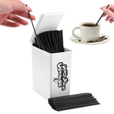 Targihoemt coffee stirrers 5.1in neatly stored in a holder for quick prep