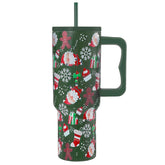 TaroKitc 40oz Christmas tumbler with handle and lid keeps beverages secure on the go.