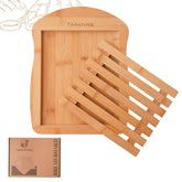 Tarunmo bamboo bread slicer cutting board with natural finish for precise slicing