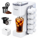 Tastyle hot-iced coffee maker with magnetic K-Pod organizer keeps pods neatly organized for quick brews