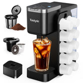 Tastyle magnetic K-Pod organizer mounted on the side for easy pod access.