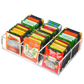Tasybox tea bag organizer clear acrylic with 6 slots for quick tea access