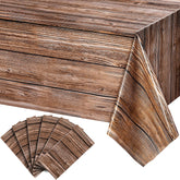 Tatuo natural wood grain tablecloths six-pack protecting rustic tables