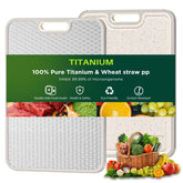 TBFWiCO titanium cutting board top view, dual surface for meat prep.