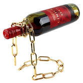 TBWHL floating wine bottle holder in gold for elegant home bar display