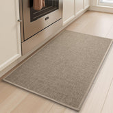 Tchdio front-of-sink tan kitchen mat showing non-slip, absorbent surface.