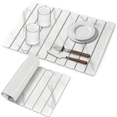 tdcokhe large stone dish drying mat top view marble pattern for fast drying