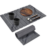 tdcokhe stone dish drying mat dark grey marble on counter for fast moisture absorption.