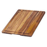 Teakhaus Marine cutting board with juice groove keeps juices neatly contained during prep